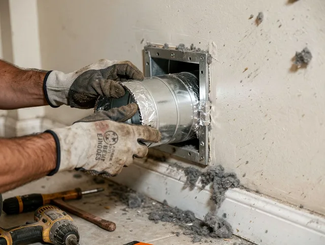Professional dryer vent repair and installation by Azusa Dryer Vent Cleaning in Azusa